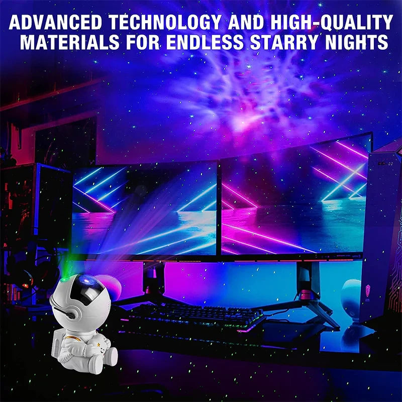 Galaxy Astronaut Star Projector LED Night Light Starry Sky